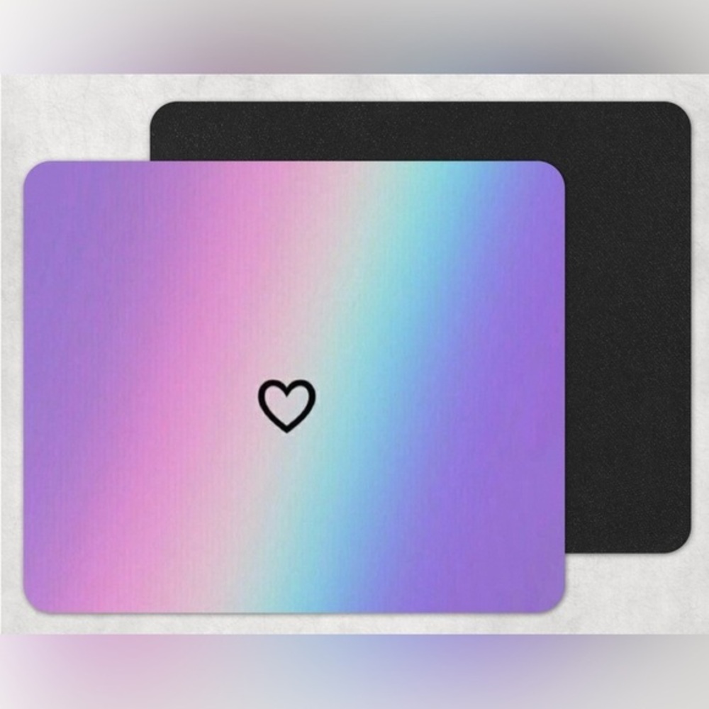 RAINBOW Heart Mouse Pad
